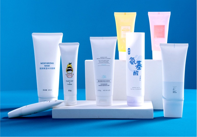 A collection of facial cleanser cosmetic tube styles